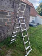Telescopische dubbele ladder.. Inschuifbaar aantal treden 7, Doe-het-zelf en Bouw, Ophalen, Gebruikt, Ladder, Opvouwbaar of Inschuifbaar