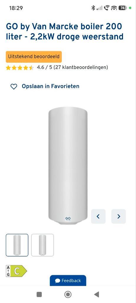 Boiler 200 liter - 2,2kW, Bricolage & Construction, Chauffe-eau & Boilers, Comme neuf, Boiler, 100 litres ou plus, Moins de 3 ans