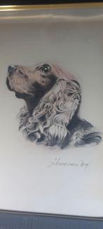 Œuvre originale signée Cockr Spaniel, Antiquités & Art, Art | Dessins & Photographie, Enlèvement ou Envoi