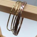 Set van 4 koperen gesloten armbanden., Ophalen of Verzenden, Rood