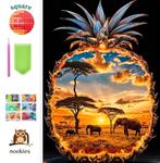 Diamond painting Olifanten in ananas 50x40cm (vierkant), Verzenden, Nieuw, Knutselwerk