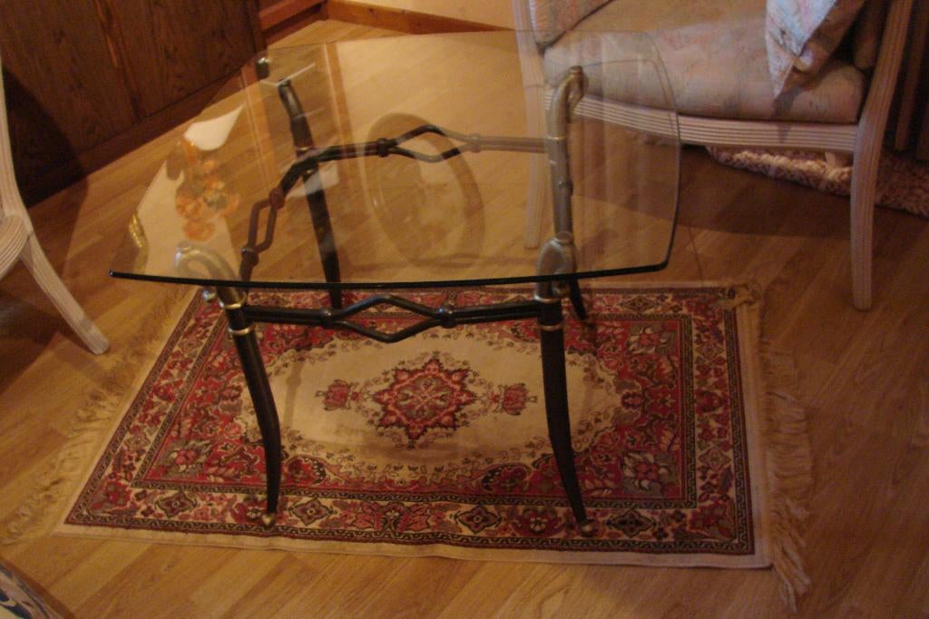 antiek:   salontafel brons en glas, Antiek en Kunst, Ophalen
