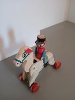 Houten speelgoed paard met bewegende ruiter, Antiek en Kunst, Antiek | Speelgoed, Ophalen of Verzenden