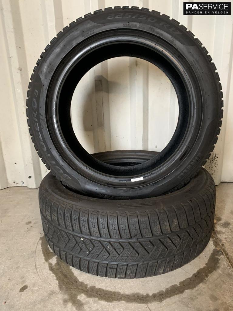 2x Pirelli 225 50 17 winterbanden met 6.9 mm, Gebruikt, -, -, Banden en Velgen