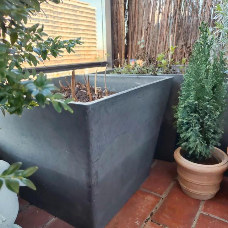 O.GREEN 1 jardinières PVC à double parois effet béton, Jardin & Terrasse, Bacs à fleurs & Jardinières, Béton, Enlèvement