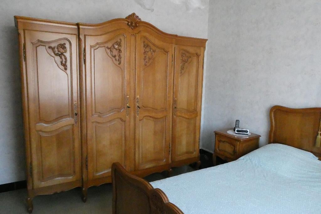 Massief eiken slaapkamer, Huis en Inrichting, Slaapkamer | Complete slaapkamers, Ophalen, Gebruikt, Tweepersoons