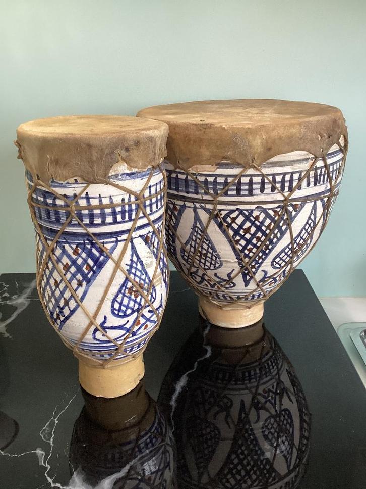 2 tambours en grès. 022/a., Musique & Instruments, Batteries & Percussions, Enlèvement