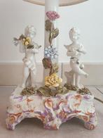 Vintage Tafellamp Porselein Engeltjes Bloemen, Antiek en Kunst, Ophalen