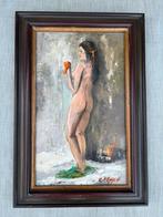 Schilderij op doek - naakte vrouw met rood slipje, Antiek en Kunst, Ophalen of Verzenden