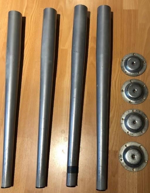 Pieds de table en métal (4 pièces), Enlèvement, Utilisé