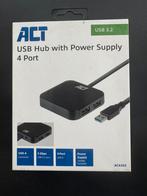 ACT USB hub with power supply 4 port (nieuw), Informatique & Logiciels, Stations d'accueil, Enlèvement, Neuf, Hub USB