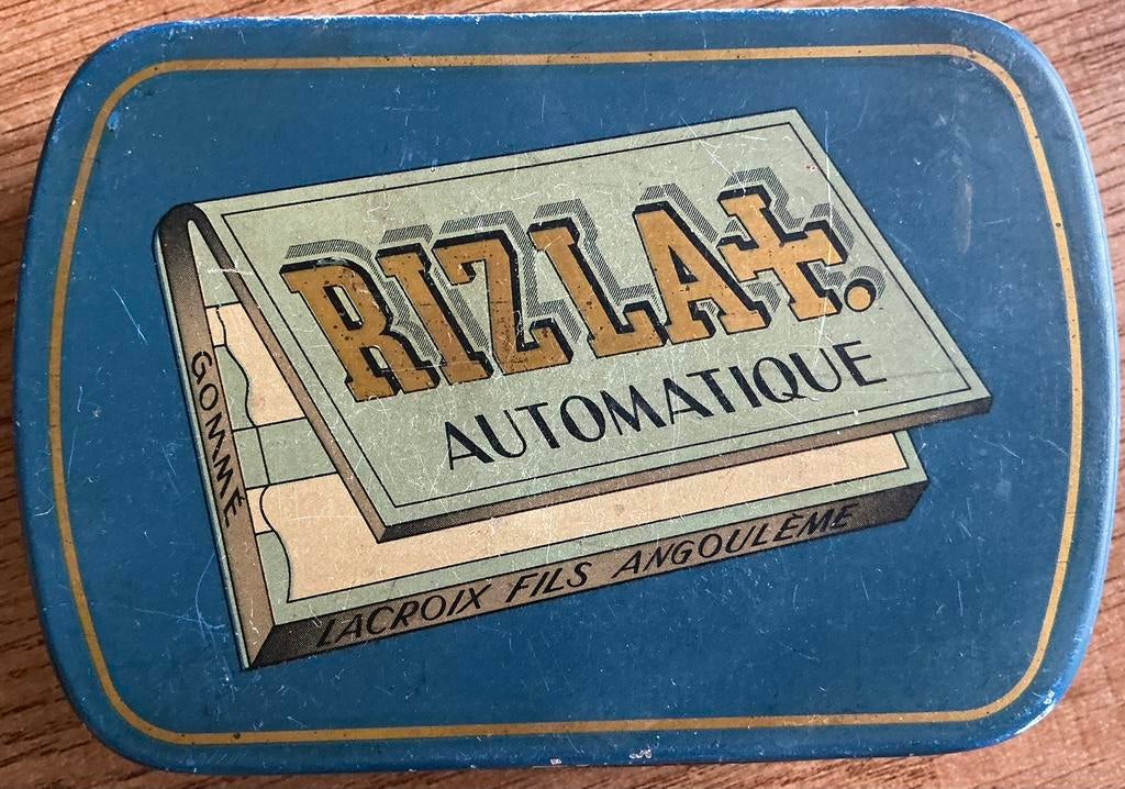 Vieux papier à cigarettes et boîte à tabac RIZLA, Collections, Enlèvement ou Envoi, Comme neuf, Emballage