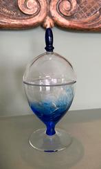 Bonbonnière vintage en verre bleu cobalt avec couvercle, Antiquités & Art, Enlèvement ou Envoi