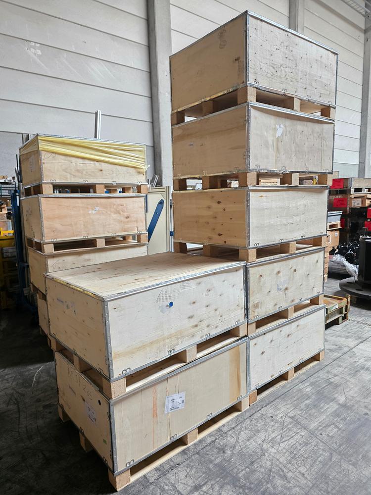 Houten pallet boxen, Ophalen, Zo goed als nieuw, Pallet