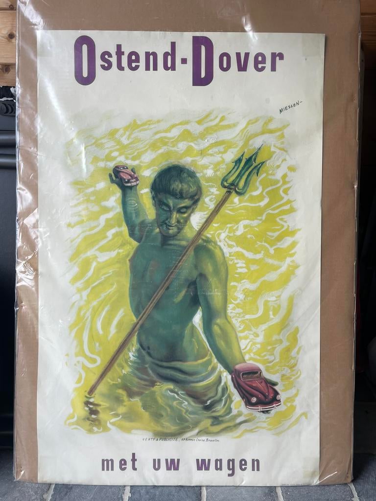 Poster oostende 1950, Verzamelen, Ophalen, Zo goed als nieuw