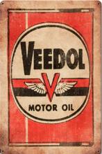 Panneau en métal huile moteur Veedol - rétro vintage mancave, Collections, Enlèvement ou Envoi, Comme neuf, Panneau publicitaire