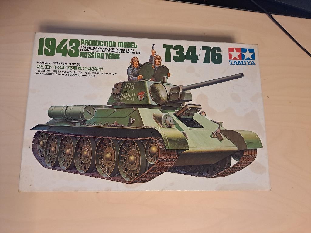 Tamiya | Nr. 35059 | 1:35 - Russian Tank T34/76, Hobby en Vrije tijd, Modelbouw | Auto's en Voertuigen, Tank, Tamiya.com, 1:32 tot 1:50
