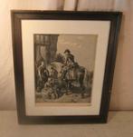 Belle gravure ancienne 'La Chasse' - 38x31, Enlèvement ou Envoi