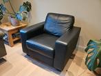 2 stuks Ikea zwart leren fauteuils, Huis en Inrichting, Ophalen, Zo goed als nieuw, 75 tot 100 cm, Leer