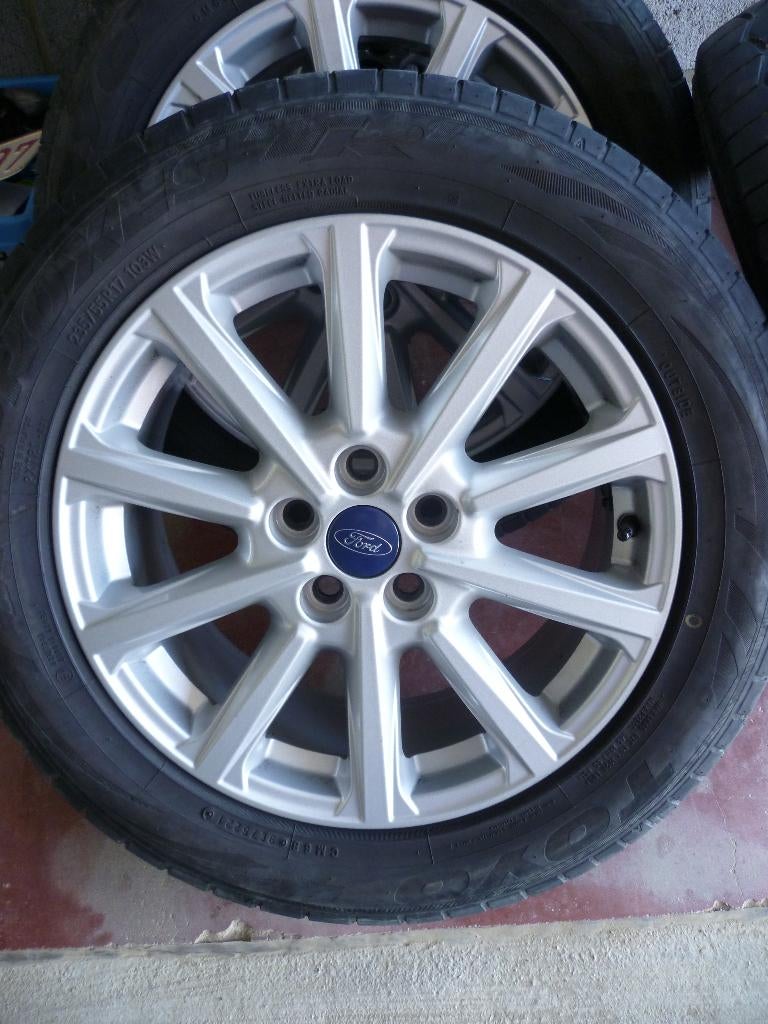 originele aluminium ford velgen met zomer banden, Pneus et Jantes, Pneus été, 17 pouces, Enlèvement