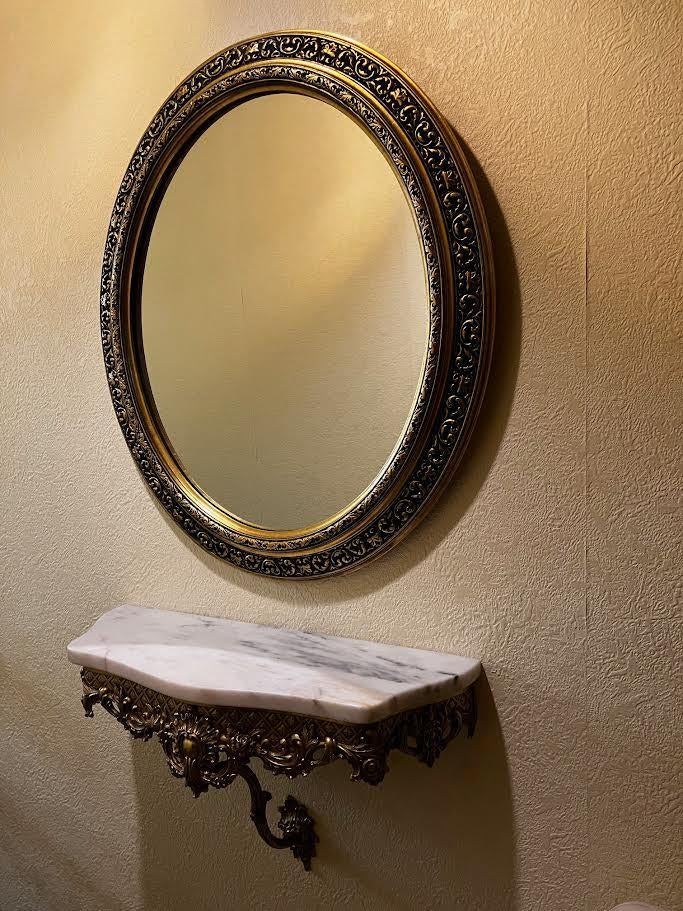 Miroir (Hall) avec banquette, Maison & Meubles, Accessoires pour la Maison | Miroirs, Moins de 100 cm, Enlèvement, Utilisé, Ovale
