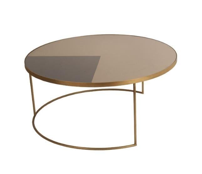 Geometric bronze koffietafel rond - NIEUW IN DOOS, Enlèvement