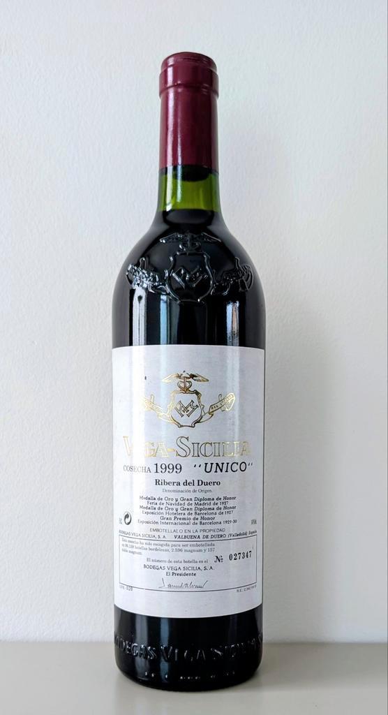 Vega-Sicilia "Unico" 1999, Collections, Vins, Neuf, Vin rouge, Espagne, Pleine, Enlèvement ou Envoi