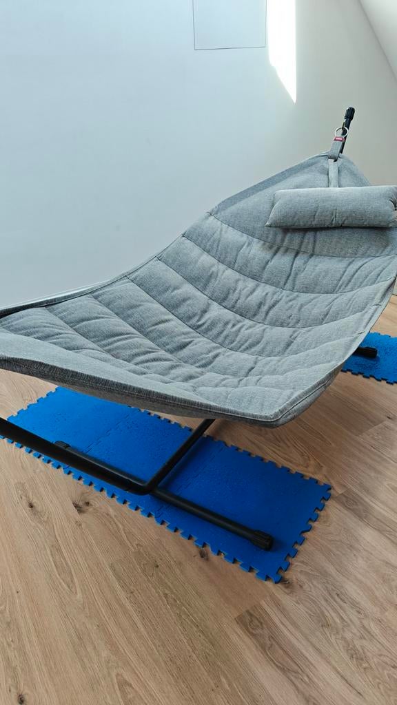 Hamac de luxe Fatboy Headdemock Stone Grey, Jardin & Terrasse, Comme neuf, Avec support, Enlèvement, Multi-personne