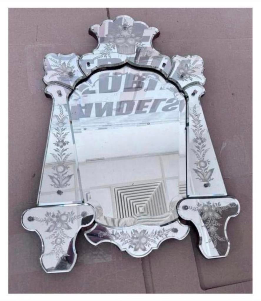 Miroir vénitien ancien vénitien ancien 1900 début 20ème, Enlèvement ou Envoi, Autres formes