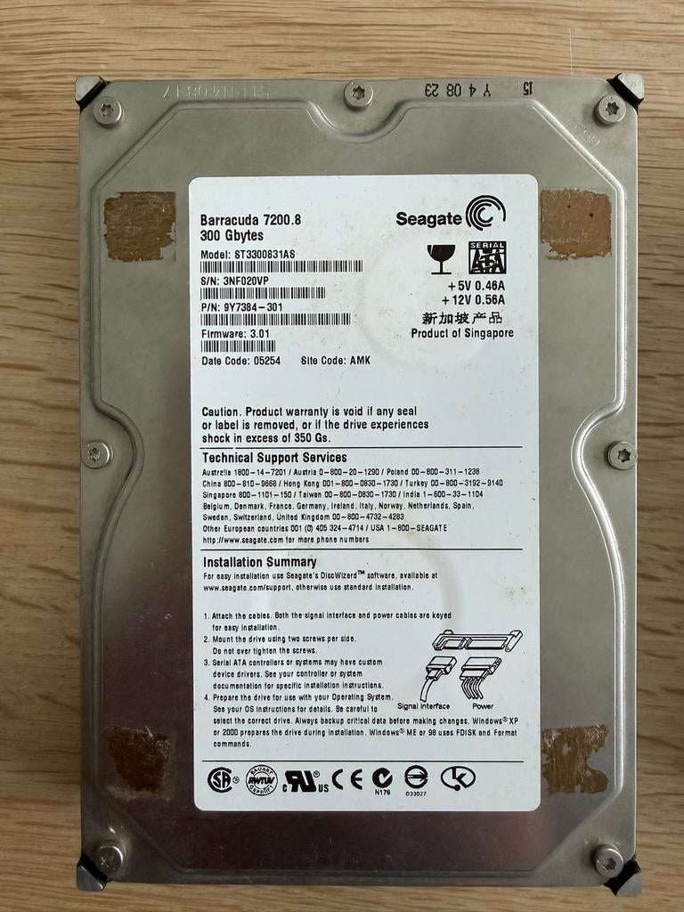 Seagate Barracuda 7200.8 300GB, Computers en Software, Harde schijven, Ophalen of Verzenden, Zo goed als nieuw