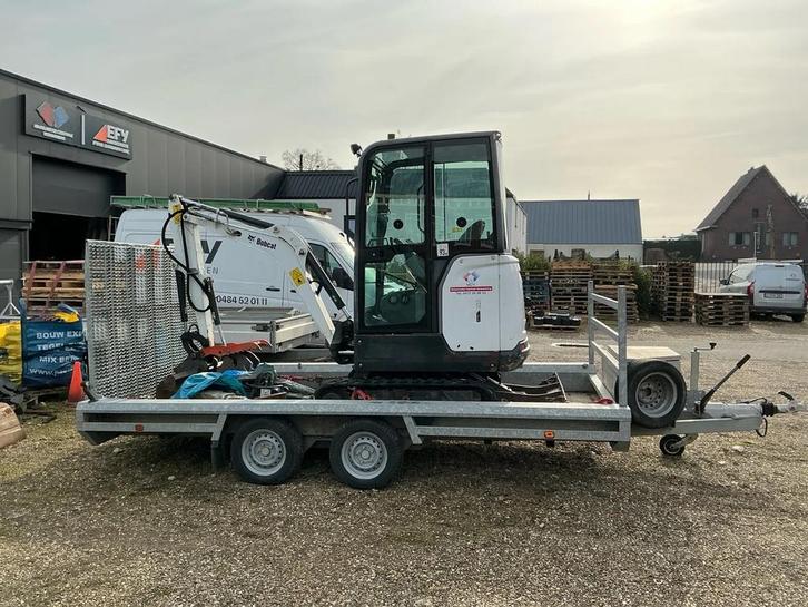 2020 Bobcat E19 Rupsgraafmachine Met Machinetransporter 2021, Autos : Divers, Remorques, Comme neuf, Enlèvement