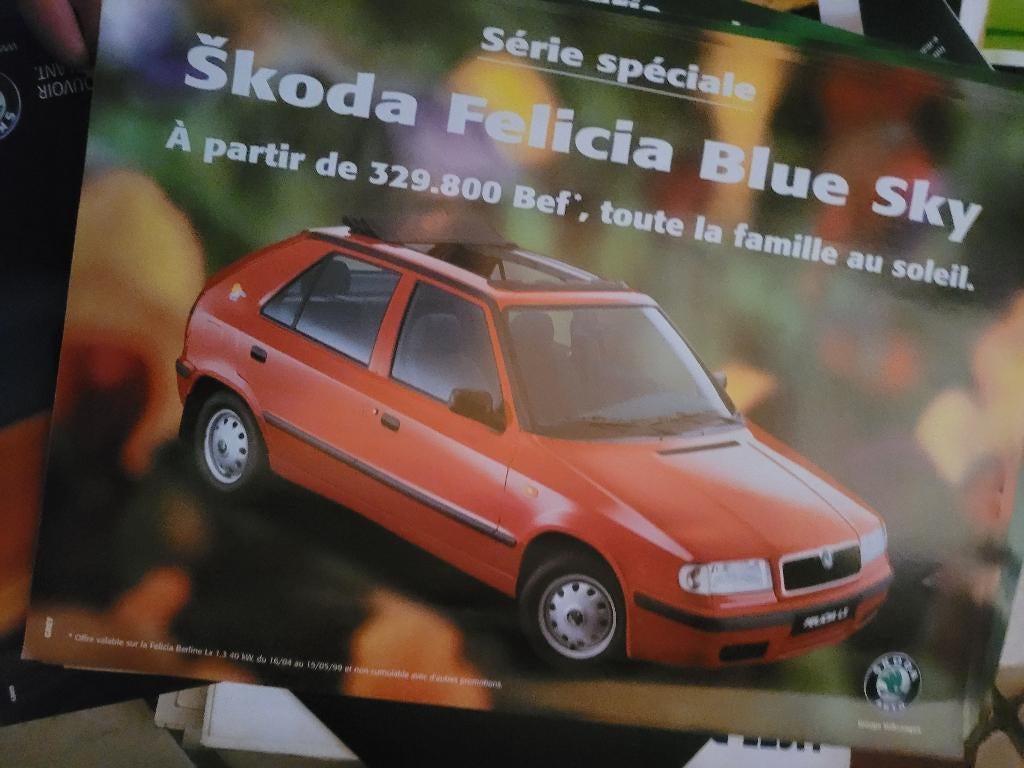 Brochure Škoda Felicia Blue Sky 1999 (voormalige dealer), Boeken, Auto's | Folders en Tijdschriften, Ophalen, Nieuw, Overige merken