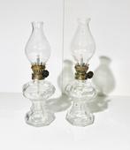2 brocante glazen olielampjes – brocante, Ophalen