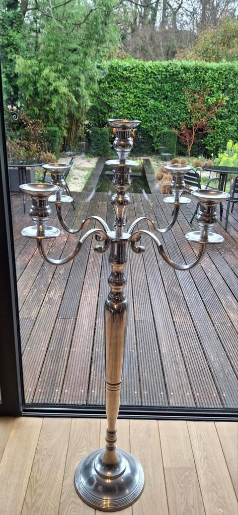 Candélabre géant bougeoir tres grand chandelier, Enlèvement, Argent