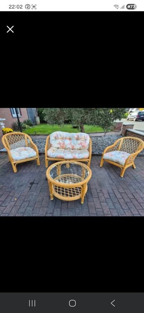 Salon en rotin, Jardin & Terrasse, Enlèvement, Rotin