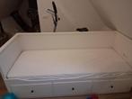 Hemnes bedbank met 3 lades - IKEA, Huis en Inrichting, Ophalen, Wit, Tweepersoons, Zo goed als nieuw
