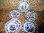 5 wandsierborden blauwe Delft waarvan 1 van Boch, Antiek en Kunst, Ophalen