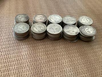100 stuks 1 Franc Suisse zilver aan zilverprijs beschikbaar voor biedingen