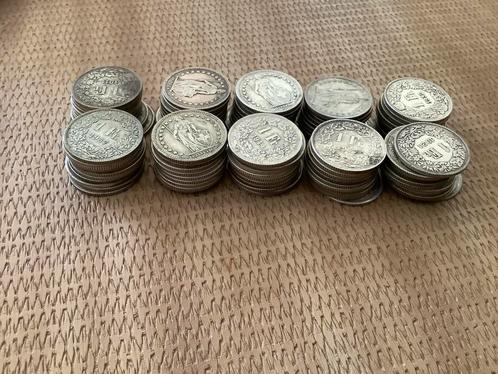 100 stuks 1 Franc Suisse zilver aan zilverprijs, Postzegels en Munten, Edelmetalen en Baren, Zilver, Ophalen of Verzenden