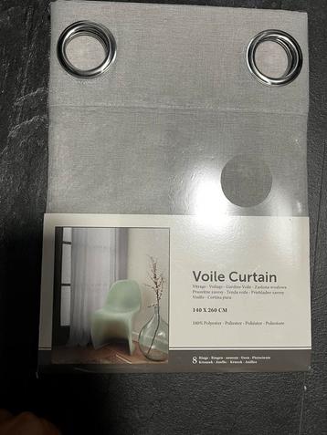 Vitrage Goedijnen. Licht Grijs. 140x260. Kant en Klaar. beschikbaar voor biedingen