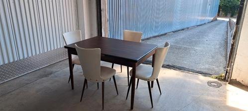 Prachtige vintage eettafel set Deens en Frans, Huis en Inrichting, Tafels | Eettafels, Zo goed als nieuw, Teakhout, Ophalen of Verzenden
