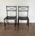 2 x stevige tuinstoel smeedijzer metaal bronskleur, Tuin en Terras, Tuinstoelen, Ophalen, Zo goed als nieuw, Metaal