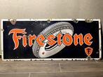 EMAILLE BORD MET VUURSTEEN, Ophalen of Verzenden, Gebruikt, Reclamebord