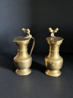 Messing wijn-/waterpot met deksel eikel, Verzenden