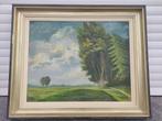 huile sur panneau paysage signe gustave verbiest, Antiek en Kunst, Ophalen of Verzenden