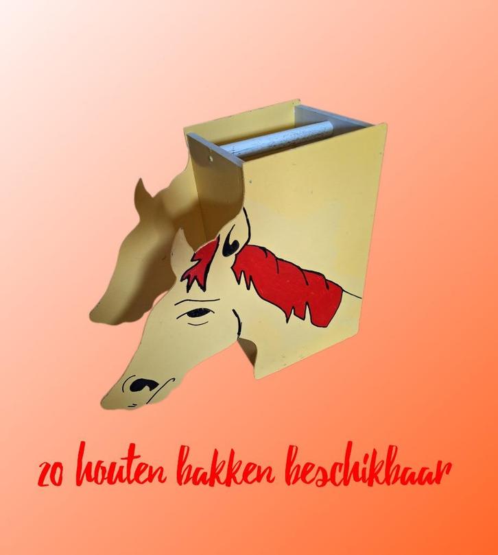 Draagbakken in Hout met Paardenkop, Diversen, Overige Diversen, Gebruikt, Ophalen