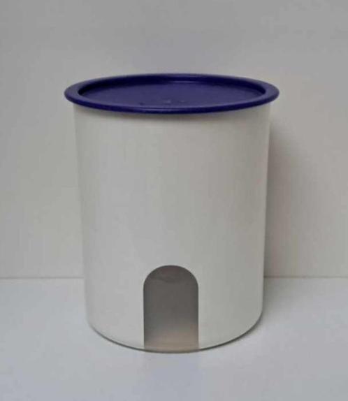 Tupperware™ « Hublotdoos » wit en blauw, Huis en Inrichting, Keuken | Tupperware, Gebruikt, Bus of Trommel, Blauw, Wit, Verzenden