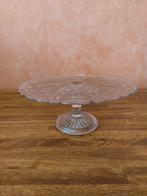 Vintage glazen taartschaal op voet 25 cmdoorsnede, Ophalen