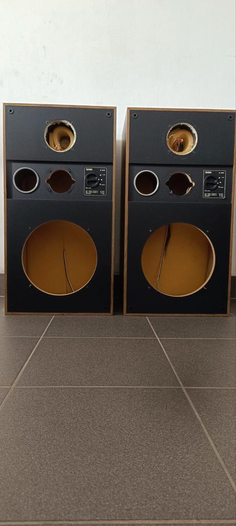 Paar lege klankkasten + filters ideaal voor projectje /diy, Audio, Tv en Foto, Luidsprekerboxen, Gebruikt, Front, Rear of Stereo speakers