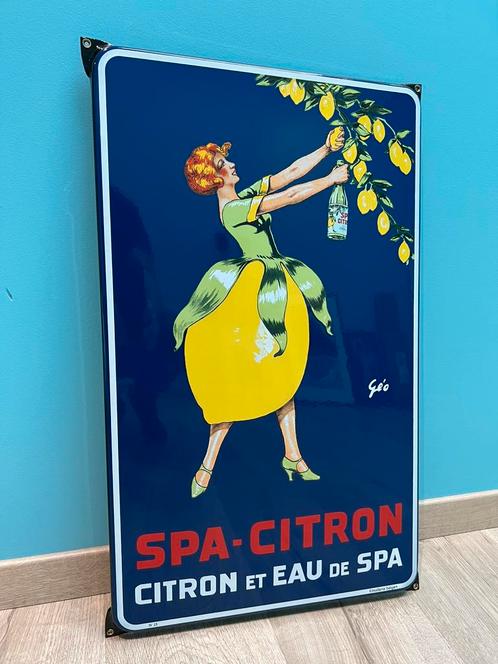 Plaque émaillée SPA CITRON 2011 (Emaillerie Belge), Verzamelen, Merken en Reclamevoorwerpen, Zo goed als nieuw, Ophalen